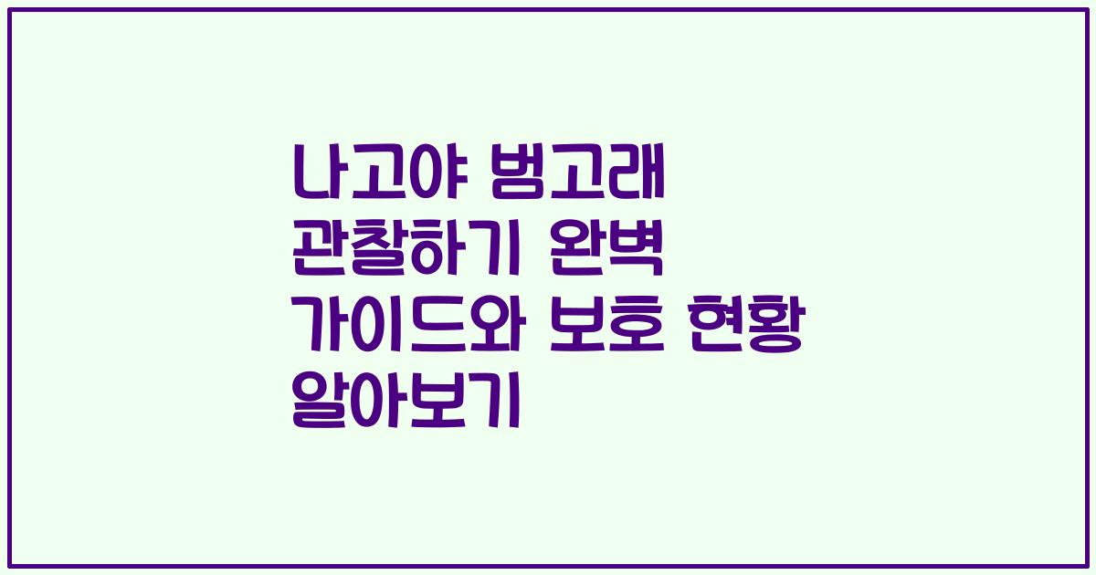 나고야 범고래 관찰하기 완벽 가이드와 보호 현황 알아보기