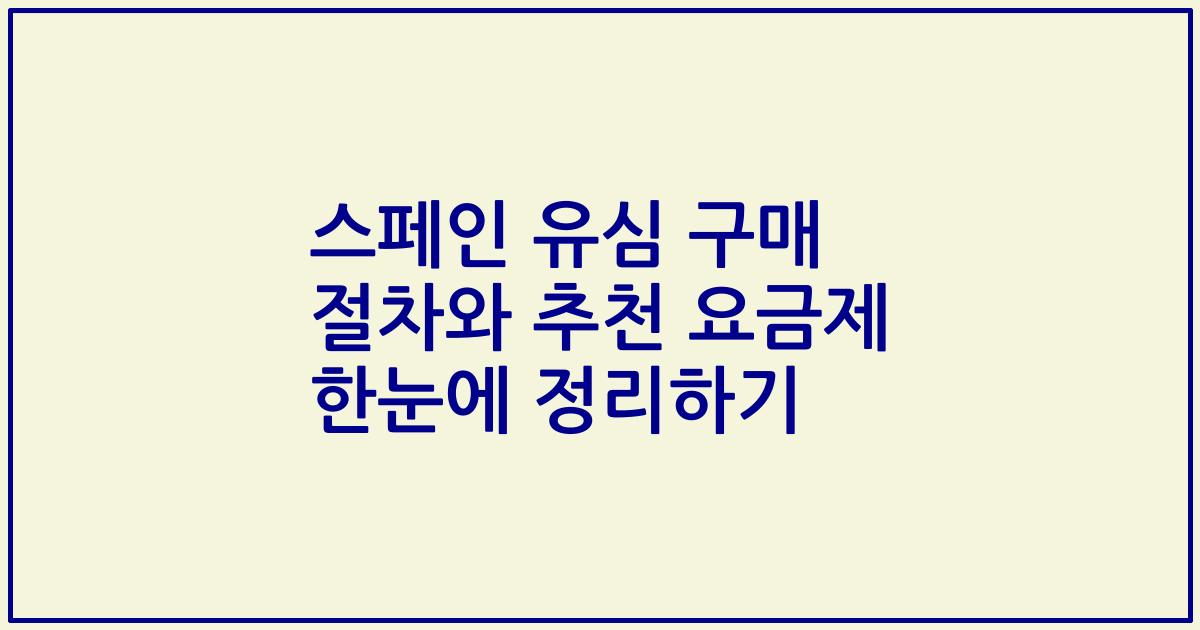 스페인 유심 구매 절차와 추천 요금제 한눈에 정리하기